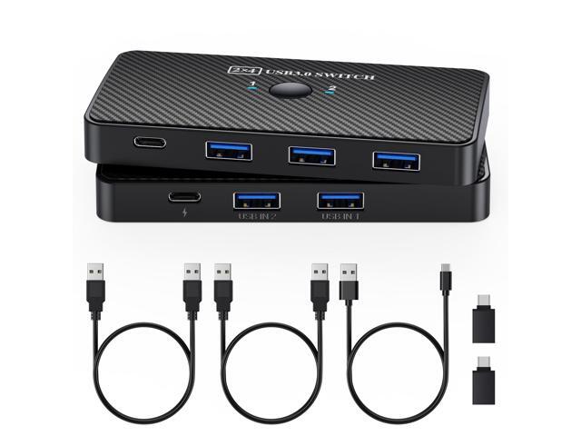 KEHIPI USB 3.0 Switch USB Switch 2 Computers Share 3*USB 3.0 and 1*USB C Peripherals for PC Printer, Scanner Mouse Keyboard USB KVM Switch...