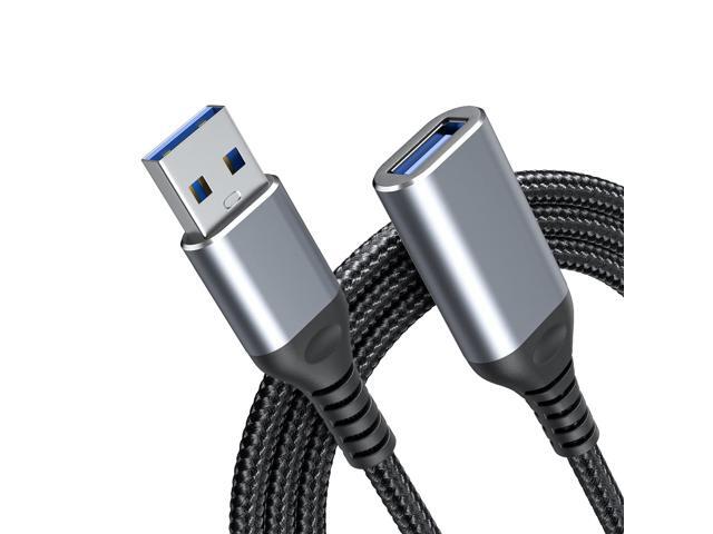 KEHIPI 20 ft USB 3.0 Extension Cable with USB C Adapter, Nylon Braided, for Webcam, Camera, Phone, Mouse, Keyboard, Printer and More