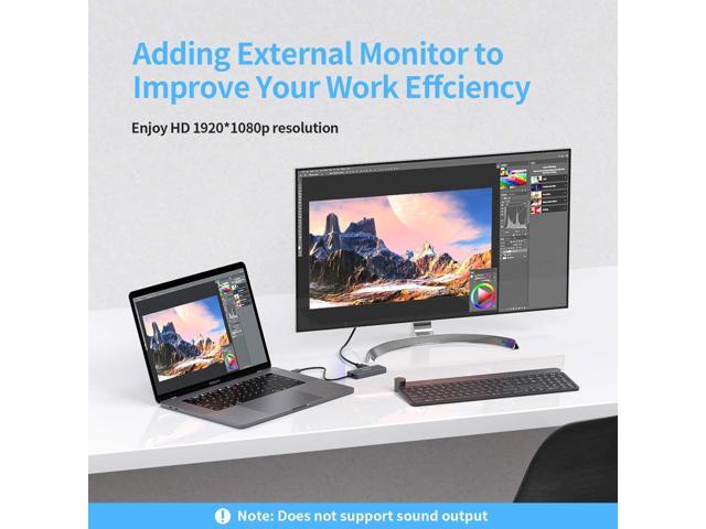 KEHIPI USB to HDMI Adapter, 5-in-1 USB hub 3.0 with HDMI 1080p for Extended Monitor PC Laptop Desktop, 2 USB Ports, SD and Micro SD Card Reader...
