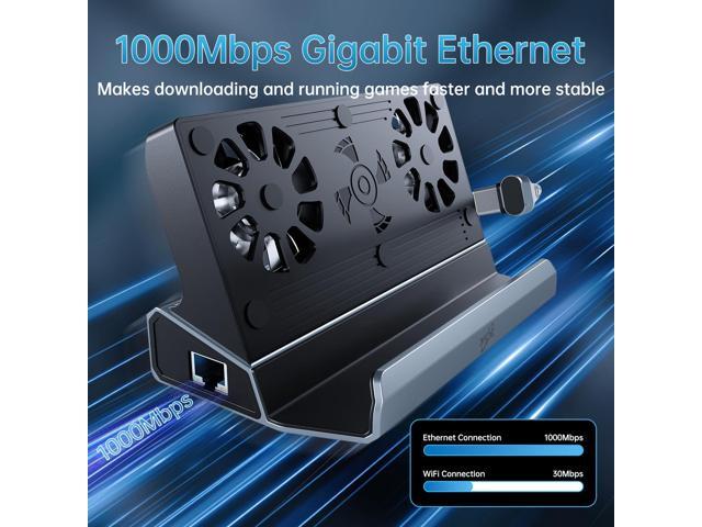 KEHIPI Docking Staion for Steam Deck,11 in 1 Double Fan Steam Deck Dock. VGA prot,1000Mbps Ethernet, PD100W Charging,HDMI 2.0 and DP 4K@60Hz.3 USB...