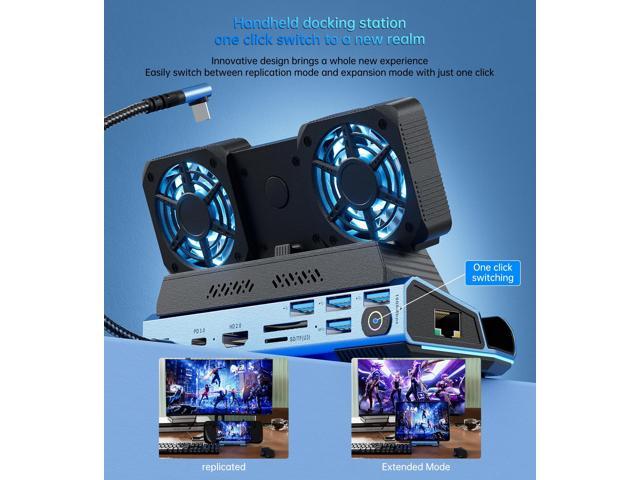 KEHIPI 14 in 1 Steam Deck Docking Station with Dismantling Cool Fans M.2 NVMe Enclosure,4K@60Hz,1000Mbs Ethernet,SD/TF,4 USB A,100W PD Charging...