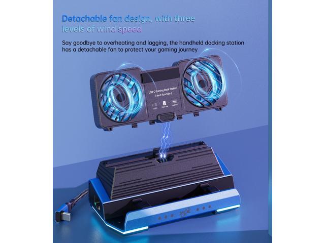 KEHIPI 14 in 1 Steam Deck Docking Station with Dismantling Cool Fans M.2 NVMe Enclosure,4K@60Hz,1000Mbs Ethernet,SD/TF,4 USB A,100W PD Charging...