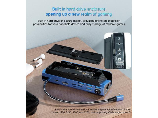 KEHIPI 14 in 1 Steam Deck Docking Station with Dismantling Cool Fans M.2 NVMe Enclosure,4K@60Hz,1000Mbs Ethernet,SD/TF,4 USB A,100W PD Charging...