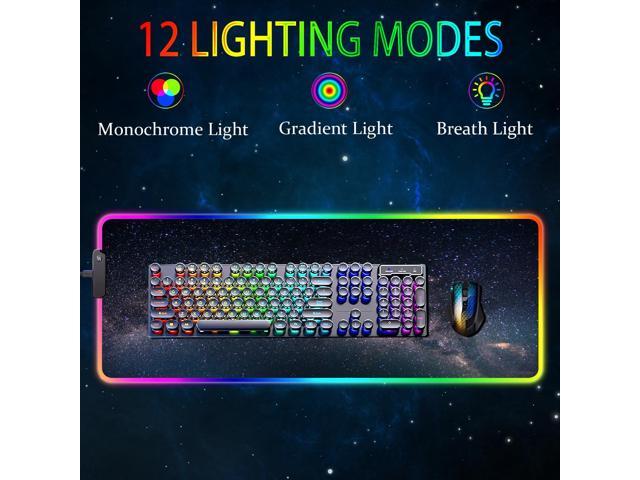KEHIPI RGB Gaming Mouse Pad, Large Mousepad with Led Light, Keyboard Pad Gaming Accessories for Desk, Non-Slip Rubber Base Big Mouse Mat for Gamer,...