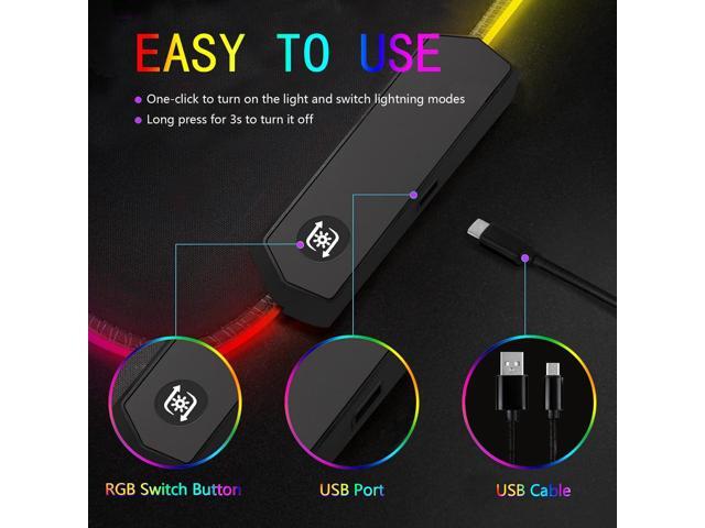KEHIPI RGB Gaming Mouse Pad, Large Mousepad with Led Light, Gaming Accessories Keyboard Pad for Desk, Non-Slip Rubber Base Big Mouse Mat for Gamer,...