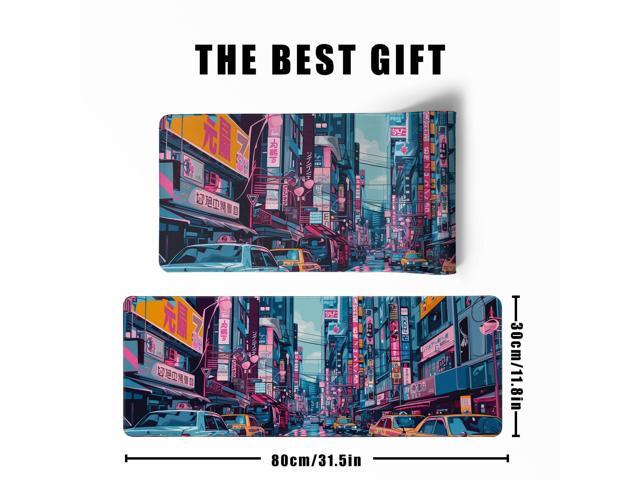 KEHIPI Japanese Mouse Pad Desk Pad 80s City Desk Decor Mat, Large Gaming Mouse Pad for Desk Computer Keyboard Laptop, Desk Decor Home Office...