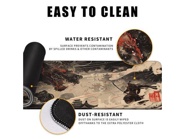 KEHIPI Huge Demon Large Mouse Pad Japanese Ukiyo-e Mousepad Samurai Desk Mat, Big Full Keyboard and Mouse Pad Cool Desk Pad for Keyboard Mouse with...