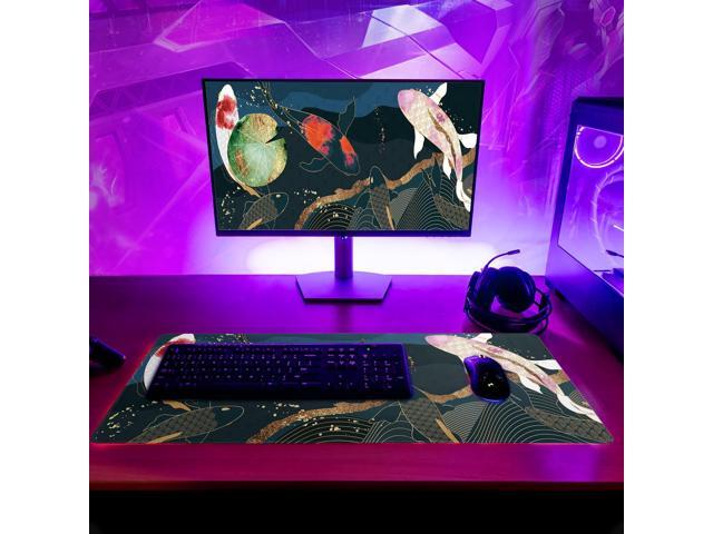 KEHIPI Japanese Gaming Mouse Pad XL - Extended Large Mouse Mat Desk Pad, Stitched Edges Mousepad, 3mm Thick Long Non-Slip Rubber Base Mice Pad,...