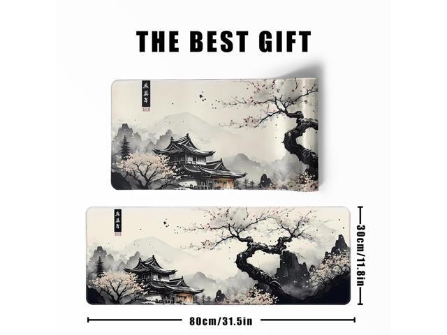 KEHIPI Japanese Desk Mat Cherry Blossom Large Mouse Pad Gaming Mousepad Extended XL Keyboard Mat Computer Laptop Mouse Desktop Mat 31.5 X 11.8 Desk...