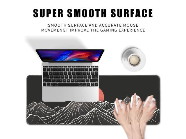 KEHIPI Minimalist Black Gaming Mouse Pad XL XL Large Mouse Pad Mat Long Extended Mousepad Desk Pad Non-Slip Rubber Mice Pads Stitched Edges Thin...