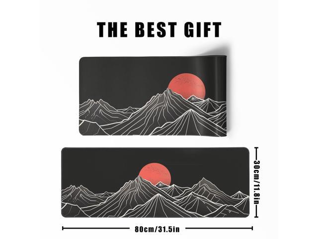 KEHIPI Minimalist Black Gaming Mouse Pad XL XL Large Mouse Pad Mat Long Extended Mousepad Desk Pad Non-Slip Rubber Mice Pads Stitched Edges Thin...