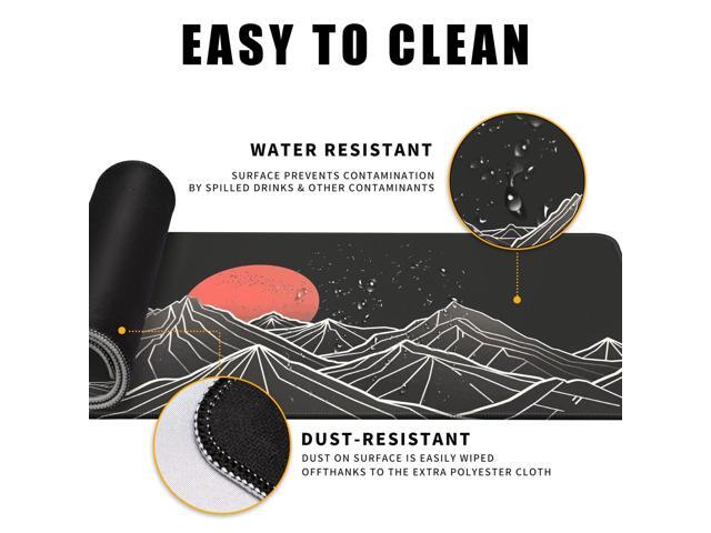 KEHIPI Minimalist Black Gaming Mouse Pad XL XL Large Mouse Pad Mat Long Extended Mousepad Desk Pad Non-Slip Rubber Mice Pads Stitched Edges Thin...
