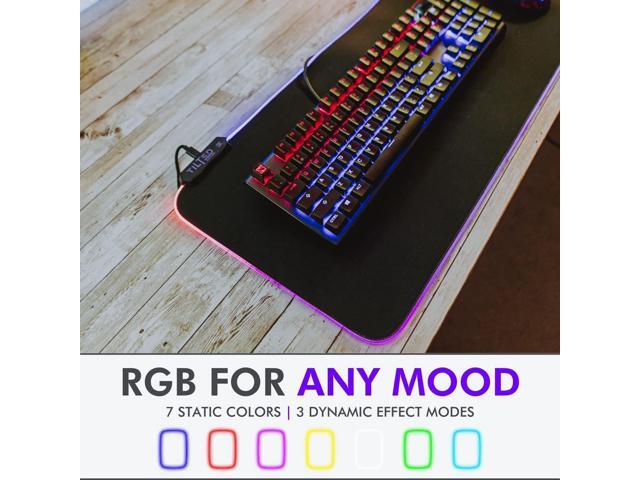KEHIPI RGB Mouse Pad for Gaming - Large LED Mousepad - LED Desk mat with 8 Adjustable Light Modes - Non Slip Rubber Base, Easy to Clean Water Proof...