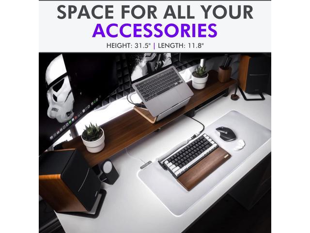 KEHIPI Bone White Gaming Mouse Pad RGB - Large LED Mousepad - LED Desk mat with 8 Adjustable Light Modes - Non Slip Rubber Base, Easy to Clean...