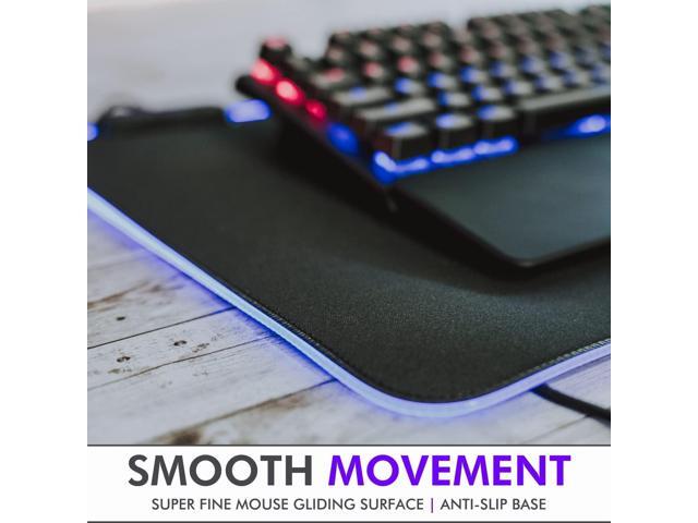 KEHIPI RGB Mouse Pad for Gaming - Large LED Mousepad - LED Desk mat with 8 Adjustable Light Modes - Non Slip Rubber Base, Easy to Clean Water Proof...