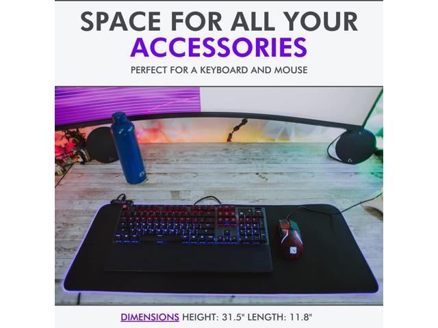 KEHIPI RGB Mouse Pad for Gaming - Large LED Mousepad - LED Desk mat with 8 Adjustable Light Modes - Non Slip Rubber Base, Easy to Clean Water Proof...