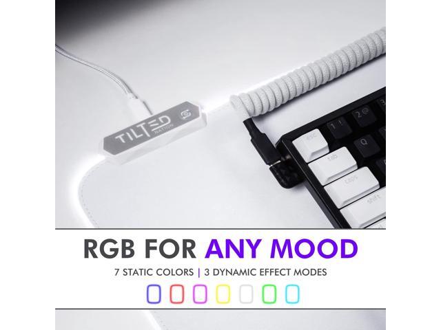 KEHIPI Bone White Gaming Mouse Pad RGB - Large LED Mousepad - LED Desk mat with 8 Adjustable Light Modes - Non Slip Rubber Base, Easy to Clean...