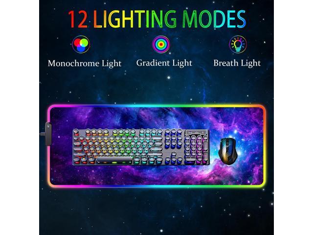 KEHIPI RGB Gaming Mouse Pad, Large Mousepad with Led Light, Gaming Accessories Keyboard Pad for Desk, Non-Slip Rubber Base Big Mouse Mat for Gamer,...