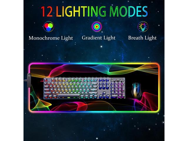 KEHIPI RGB Gaming Mouse Pad, Large Mousepad with Led Light, Gaming Accessories Keyboard Pad for Desk, Non-Slip Rubber Base Big Mouse Mat for Gamer,...