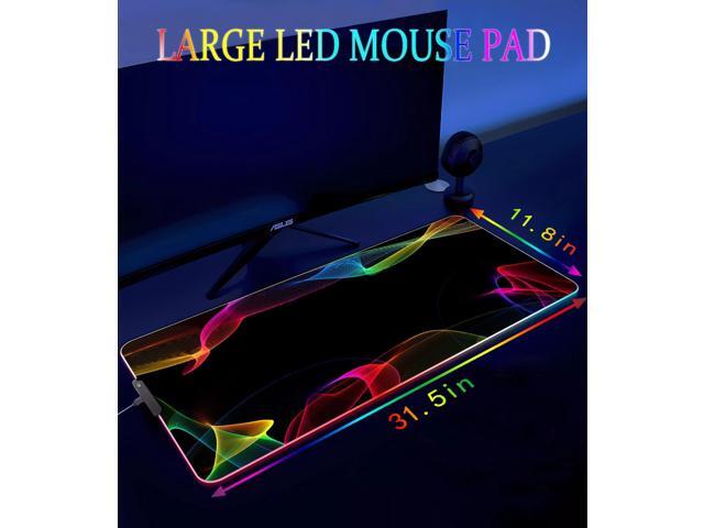 KEHIPI RGB Gaming Mouse Pad, Large Mousepad with Led Light, Gaming Accessories Keyboard Pad for Desk, Non-Slip Rubber Base Big Mouse Mat for Gamer,...