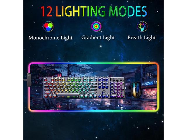 KEHIPI RGB Gaming Mouse Pad, Large Mousepad with Led Light, Gaming Accessories Keyboard Pad for Desk, Non-Slip Rubber Base Big Mouse Mat for Gamer,...