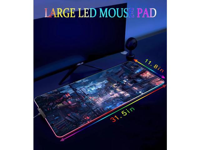 KEHIPI RGB Gaming Mouse Pad, Large Mousepad with Led Light, Gaming Accessories Keyboard Pad for Desk, Non-Slip Rubber Base Big Mouse Mat for Gamer,...