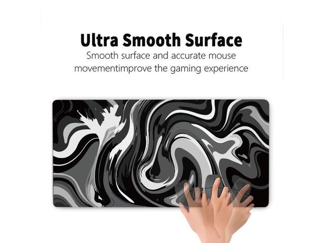 KEHIPI Large Gaming Mouse Pad - Black and White Mouse Pad with Stitched Edges, Extended XL Mousepad with Anti-Slip Rubber Base, Ink Liquid Wave...