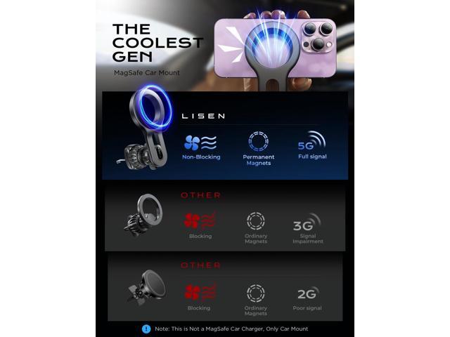 KEHIPI for MagSafe Car Mount, Magnetic Phone Holder for Car Air Vent Phone Holder [Strong Magnetic] Hands Free Cell Phone Holder Strong Clip Car...
