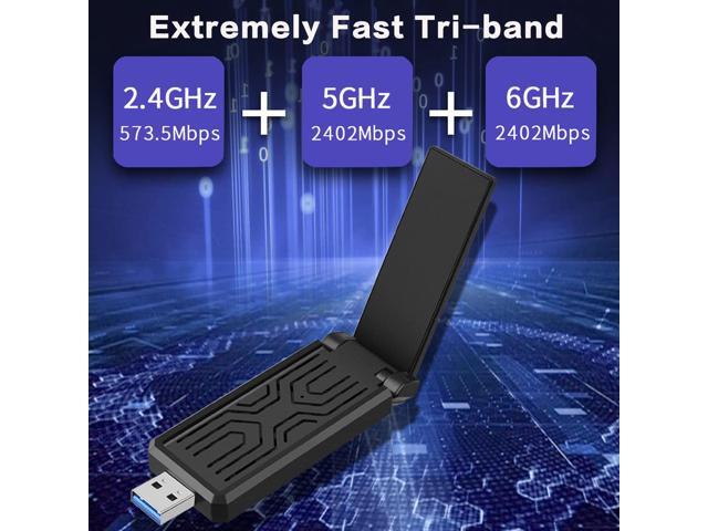 KEHIPI Gaming WiFi Adapter for PC,6GHZ WiFi Adapter,USB WiFi Adapter,IEEE802.11AX,MU-MIMO Technologies,AXE3000 3Band(2.4+5.0+6.0G) Wireless Gigabit...