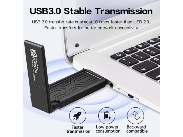 KEHIPI Gaming WiFi Adapter for PC,6GHZ WiFi Adapter,USB WiFi Adapter,IEEE802.11AX,MU-MIMO Technologies,AXE3000 3Band(2.4+5.0+6.0G) Wireless Gigabit...