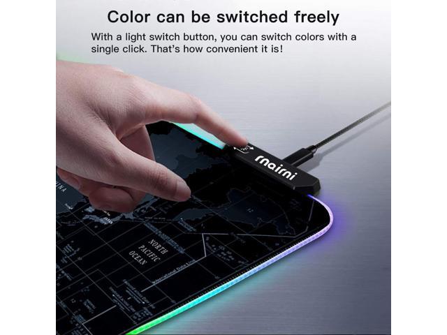 KEHIPI Extended RGB Gaming Mouse Pad, Extra Large Gaming Mouse Mat for Gamer, Waterproof Office Desktop Mat with 10 Lighting Mode, for PC Computer...