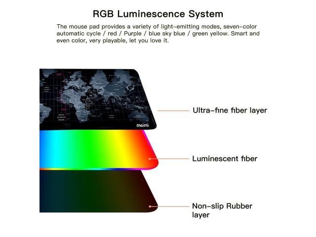 KEHIPI Extended RGB Gaming Mouse Pad, Extra Large Gaming Mouse Mat for Gamer, Waterproof Office Desktop Mat with 10 Lighting Mode, for PC Computer...