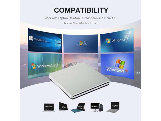 KEHIPI External CD DVD Drive USB C Ultra Slim Portable CD DVD Player Burner/Writer/Reader USB Superdrive Disc Duplicator for MacBook...
