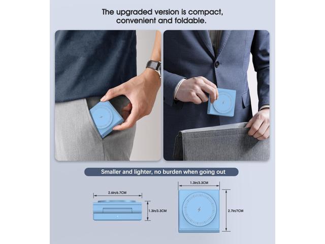 KEHIPI 3 in 1 Wireless Charging Station for Apple Multple Devices Foldable Magnetic Wireless Charger Dock Travel 18W Charging Pad for iPhone 16 15...