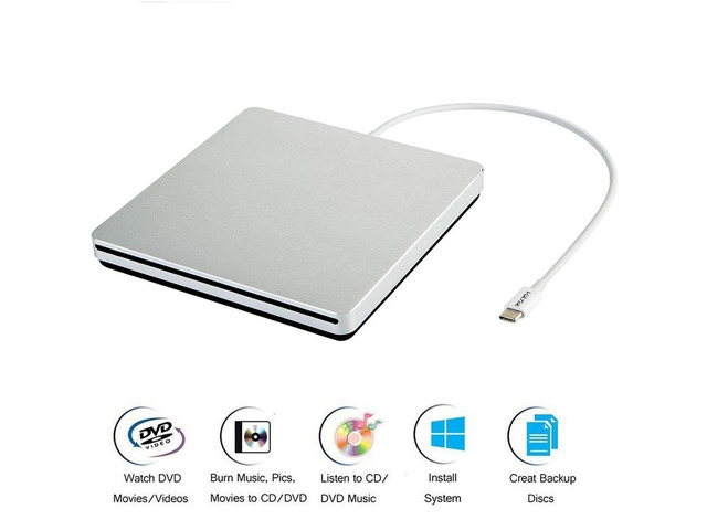 KEHIPI USB-C Superdrive External DVD/CD Reader and DVD/CD Burner for Apple-MacBook Air/Pro/iMac/Mini/MacBook Pro/ASUS/ASUS/DELL Latitude with USB-C...