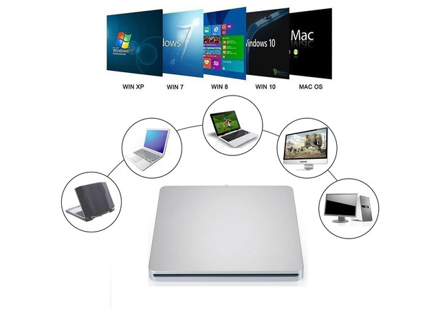KEHIPI USB-C Superdrive External DVD/CD Reader and DVD/CD Burner for Apple-MacBook Air/Pro/iMac/Mini/MacBook Pro/ASUS/ASUS/DELL Latitude with USB-C...