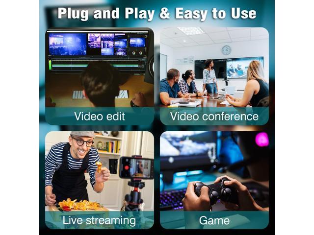 KEHIPI Video Capture Card, USB3.0 HDMI to USB C Capture Card, 4K 1080P 60FPS, Video Recording Card for Gaming Live Streaming, for Windows/Mac OS...