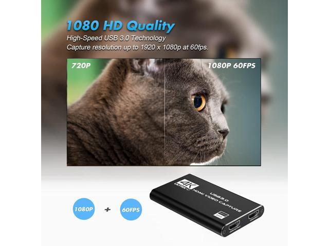 KEHIPI Capture Card, 4K HDMI Capture Card for Streaming, Full HD 1080P 60FPS USB3.0 Cam Link Game Audio Video Capture Card Works with Nintendo...