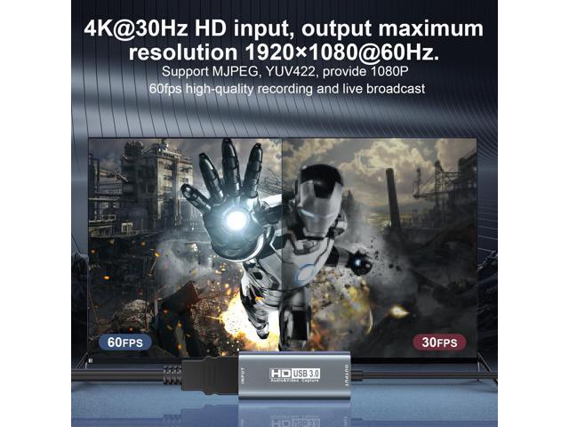 KEHIPI Video Capture Card,4K HDMI to USB 3.0 Capture Card,HDMI to USB/USB C Audio Video Recording in 1080P@60Hz, 2K@50Hz for...