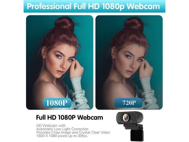 KEHIPI Webcam 1080p, Wide Angle Web Camera with Microphone, USB External Camera for Computer Monitor MacBook PC Laptop Desktop, HD Face Cam for...