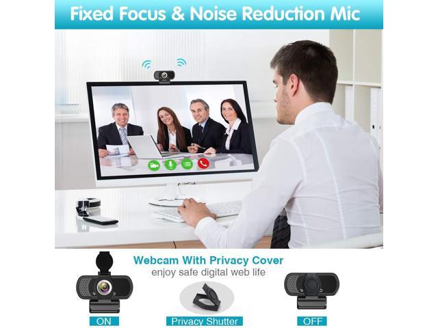 KEHIPI Webcam 1080p, Wide Angle Web Camera with Microphone, USB External Camera for Computer Monitor MacBook PC Laptop Desktop, HD Face Cam for...