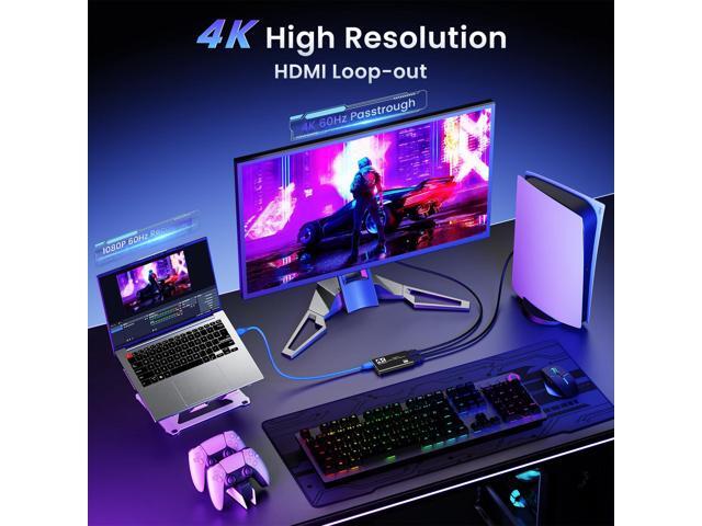KEHIPI HDMI Capture Card, 1080P 60FPS USB 3.0 Video Capture Device for Streaming, Compatible with Switch, PS5, PS4, Xbox, Camera, PC