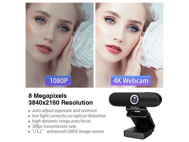 KEHIPI 4K Webcam with Microphone,8 Megapixel Web Cam,Ultra HD Web Camera for Computers,Webcam for Laptop Desktop,USB Webcam with Privacy Cover,Pro...