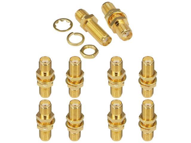 KEHIPI SMA Socket Connector SMA Female Bulkhead Connector SMA Panel Chassis Mount Connector SMA Female to Female Barrel Adapter Antenna Jack...