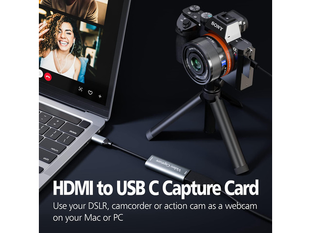 KEHIPI Capture Card, 4K Hdmi to 1080P USB C Capture Card for Gaming Streaming Conference, Video Capture Device for Windows/Mac OS PS4 Switch Xbox