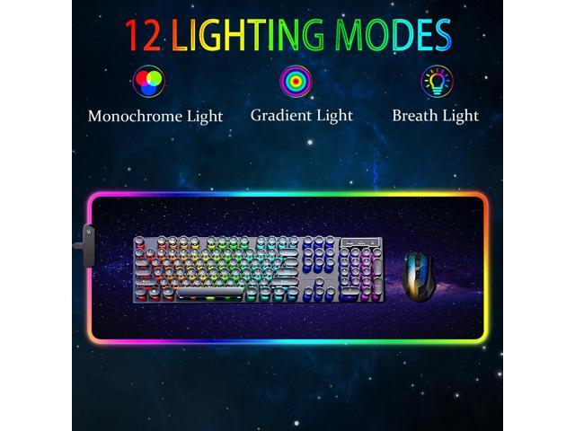 KEHIPI RGB Gaming Mouse Pad, Large Mousepad with Led Light, Gaming Accessories Keyboard Pad for Desk, Non-Slip Rubber Base Big Mouse Mat for Gamer,...