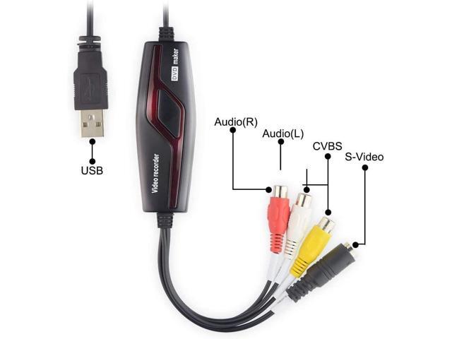 KEHIPI Video Capture Card USB 2.0, RCA to USB Video Capture Device, Video to Digital Converter Grabber, VHS to Digital Converter, One Touch VHS VCR...