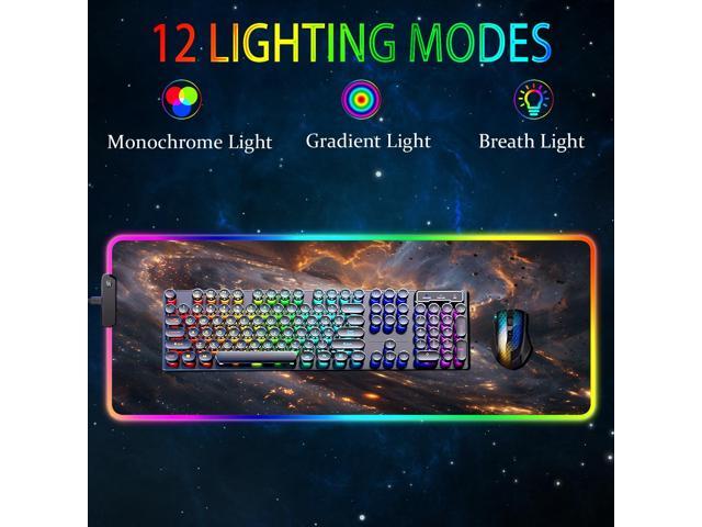 KEHIPI RGB Gaming Mouse Pad, Large Mousepad with Led Light, Gaming Accessories Keyboard Pad for Desk, Non-Slip Rubber Base Big Mouse Mat for Gamer,...