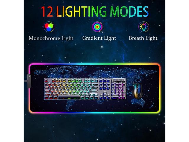 KEHIPI RGB Gaming Mouse Pad, Large Mousepad with Led Light, Gaming Accessories Keyboard Pad for Desk, Non-Slip Rubber Base Big Mouse Mat for Gamer,...