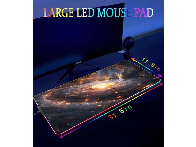 KEHIPI RGB Gaming Mouse Pad, Large Mousepad with Led Light, Gaming Accessories Keyboard Pad for Desk, Non-Slip Rubber Base Big Mouse Mat for Gamer,...